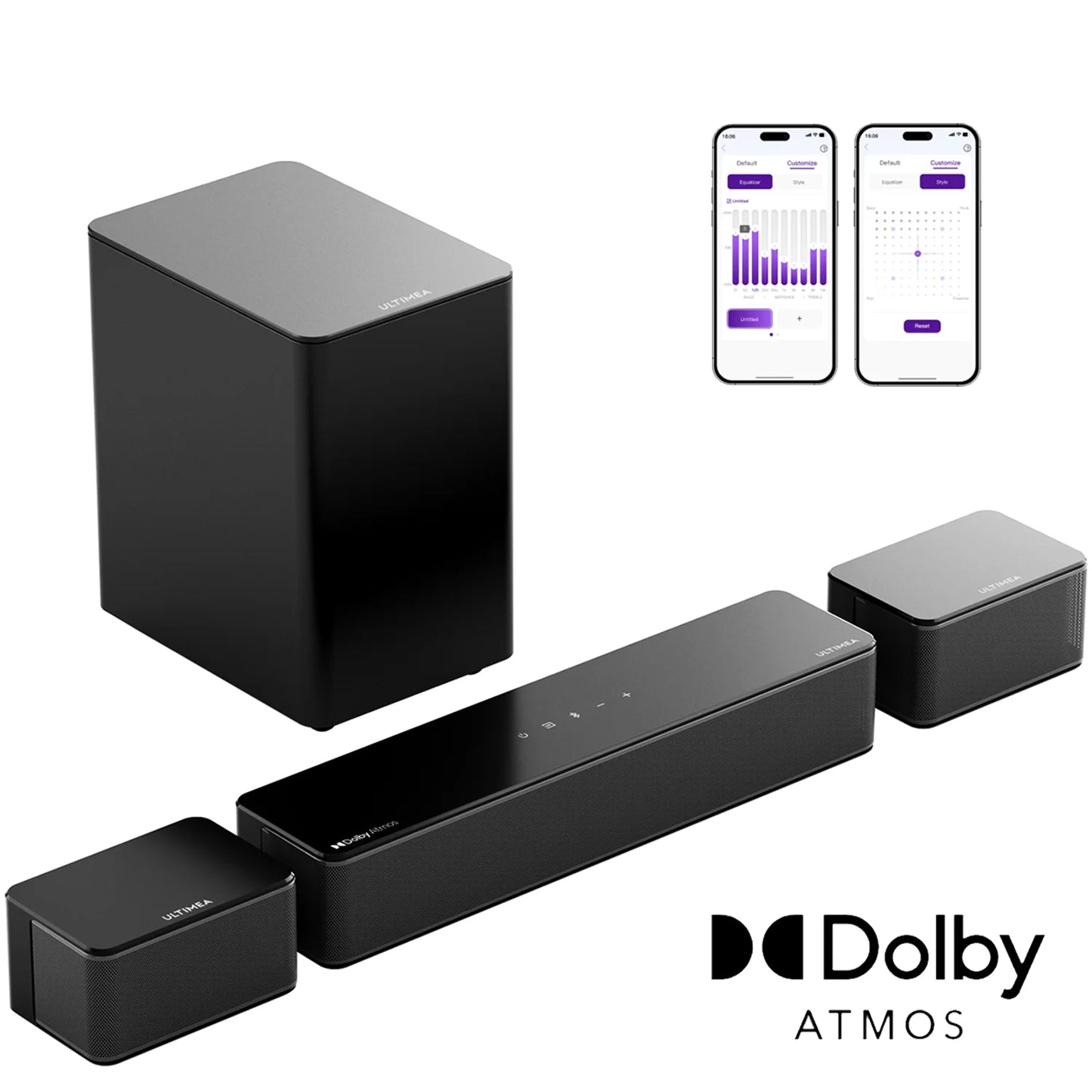 ULTIMEA 5.1 Soundbar with Dolby Atmos, 3D Surround System Soundbar for TV with Wireless Subwoofer, APP Control, Home Theater TV