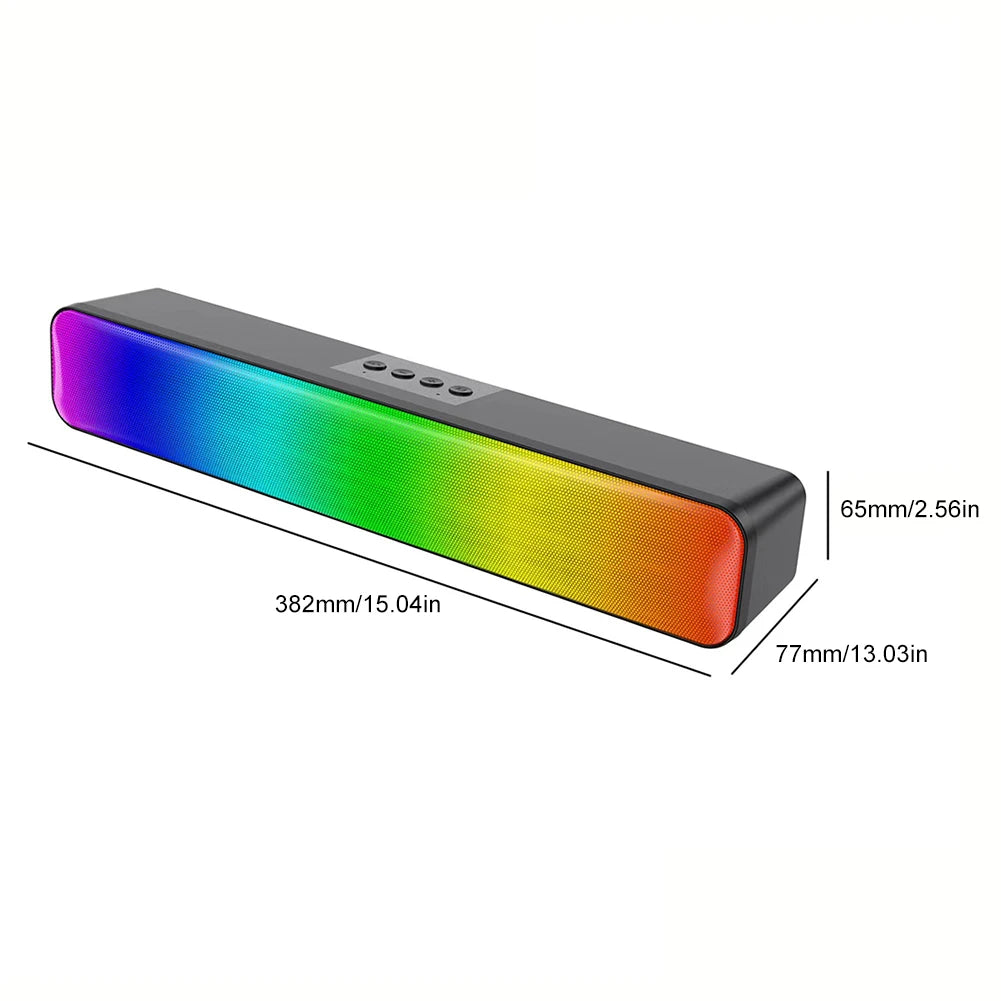 RGB Color Wireless Speaker Bluetooth 3D Stereo Sound Bar & Subwoofer USB Computer Speaker Double Speaker High Volume for PC Game