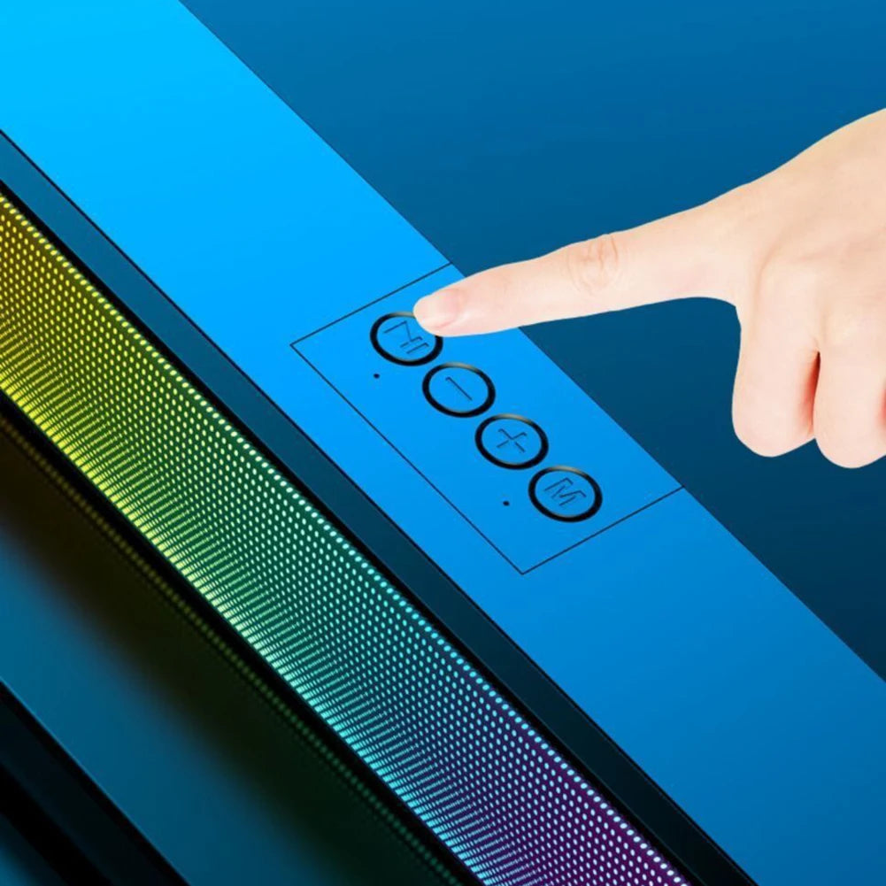 RGB Color Wireless Speaker Bluetooth 3D Stereo Sound Bar & Subwoofer USB Computer Speaker Double Speaker High Volume for PC Game