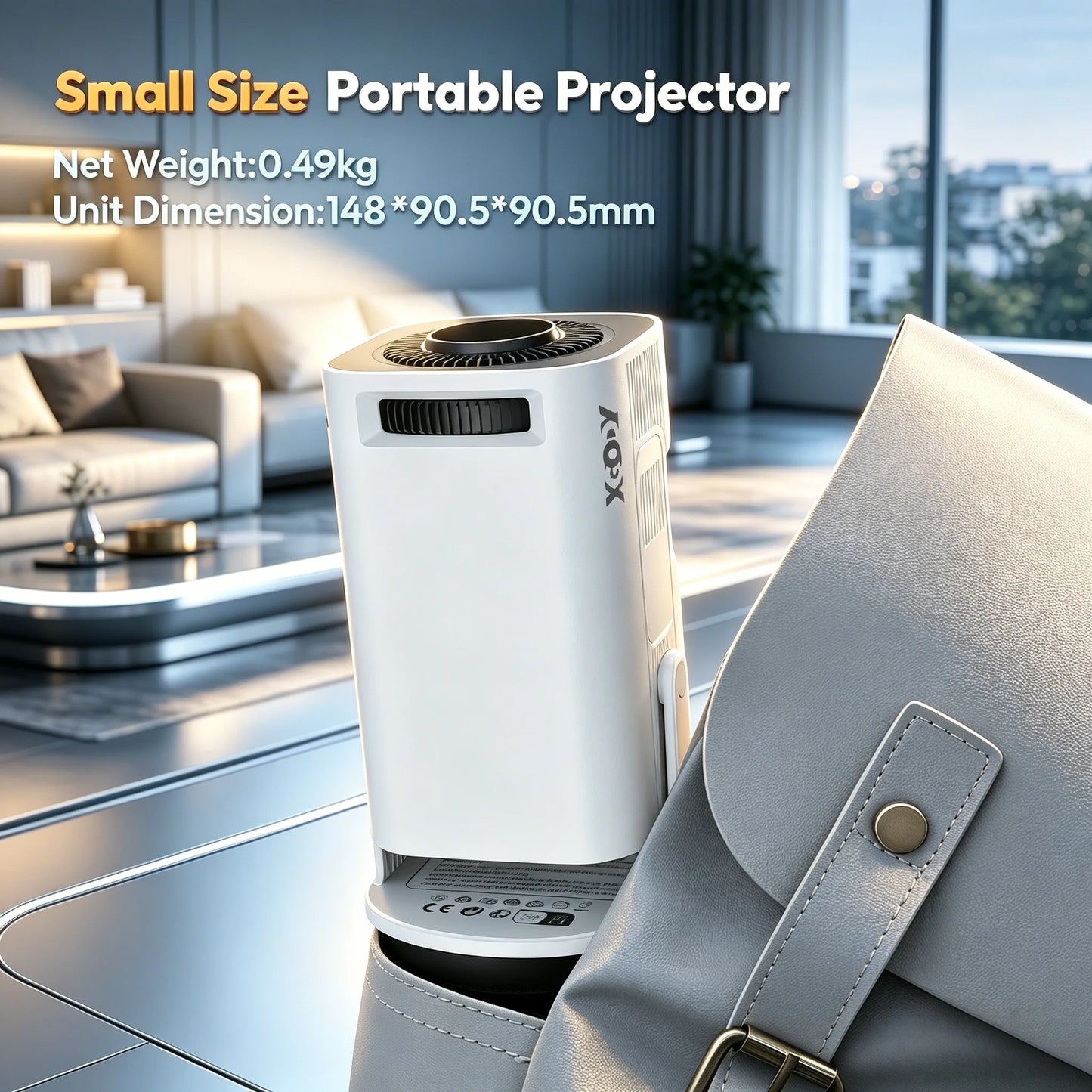 XGODY 4K 1080p LED Projector with 12000 Lumen Brightness, WiFi 6 Bluetooth 5.0 Portable Home Theater System for entertainment
