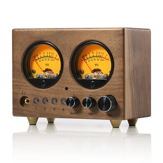 Nobsound VU1-W 4-IN-1-OUT Audio Selector 4-way Stere Switcher Home Preamp VU Meter with Remote Control