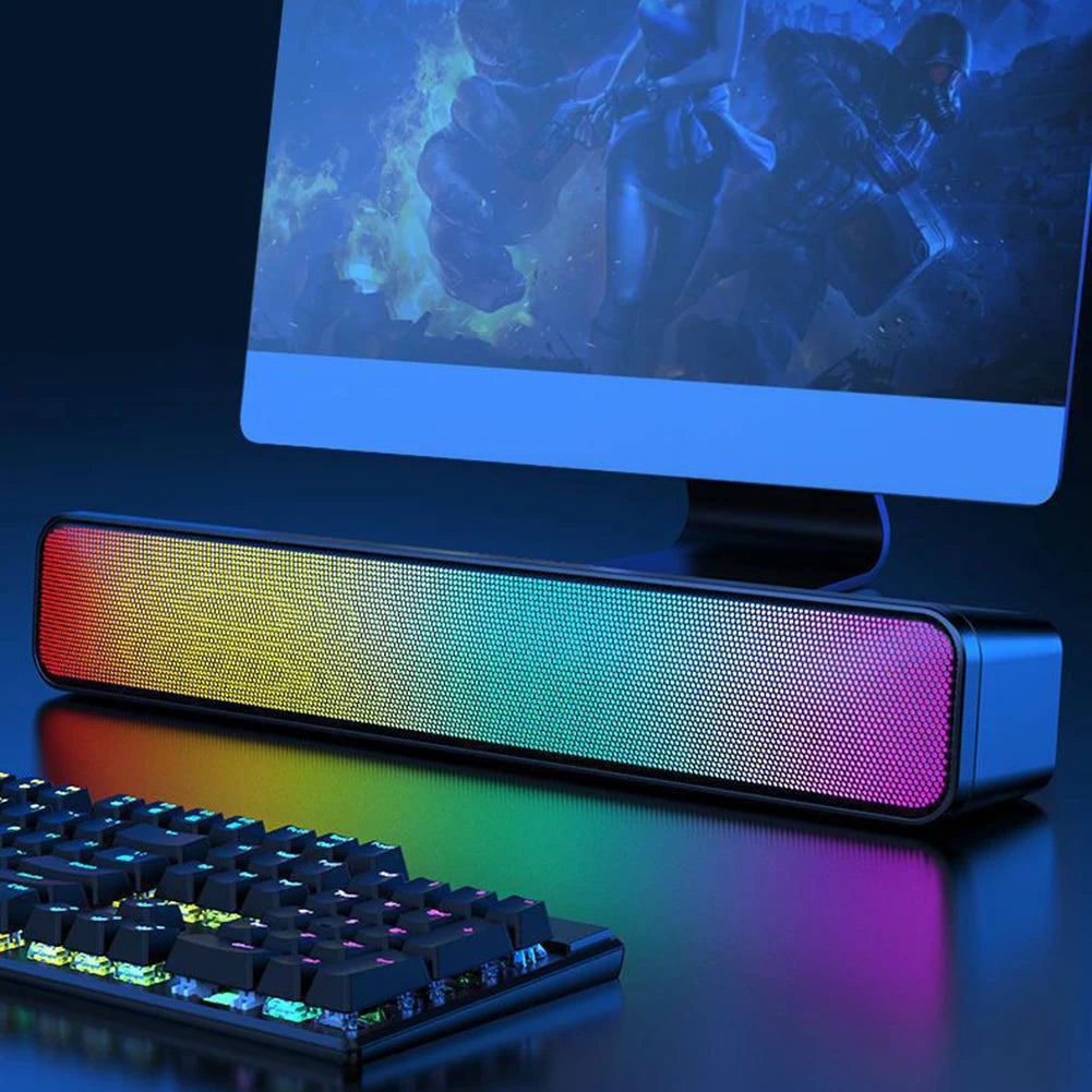 RGB Color Wireless Speaker Bluetooth 3D Stereo Sound Bar & Subwoofer USB Computer Speaker Double Speaker High Volume for PC Game