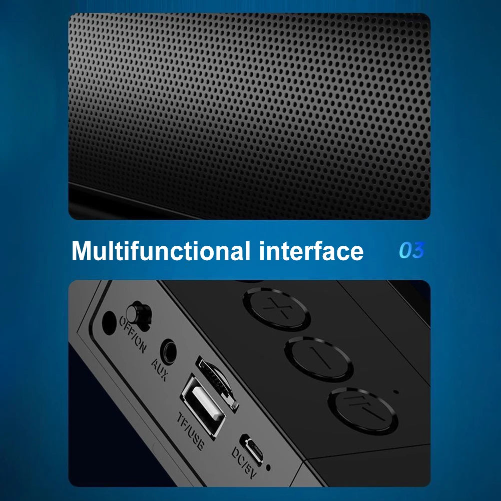 RGB Color Wireless Speaker Bluetooth 3D Stereo Sound Bar & Subwoofer USB Computer Speaker Double Speaker High Volume for PC Game