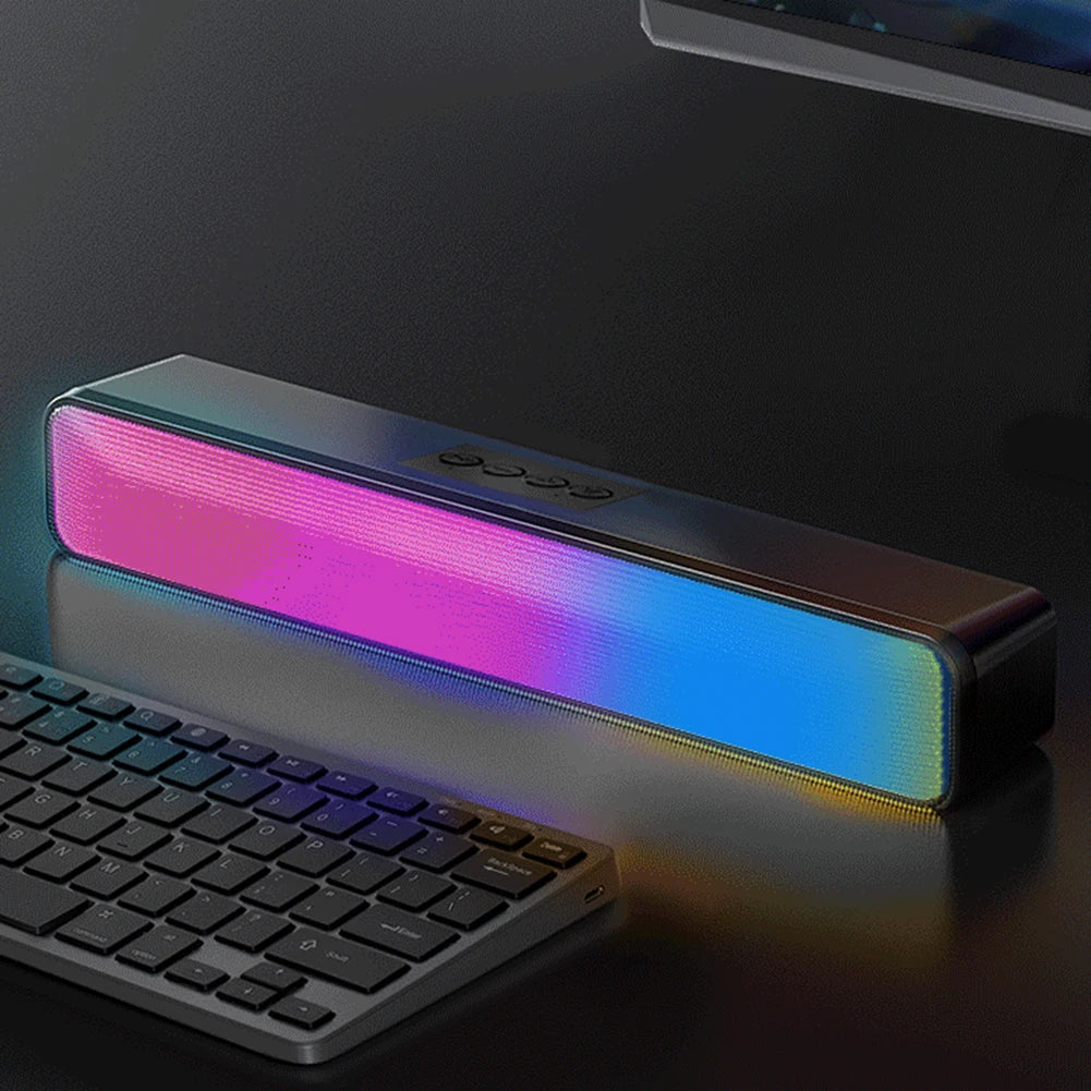 RGB Color Wireless Speaker Bluetooth 3D Stereo Sound Bar & Subwoofer USB Computer Speaker Double Speaker High Volume for PC Game